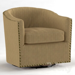 Armchair Harlow Upholstered Swivel Armchair. Pottery Barn 