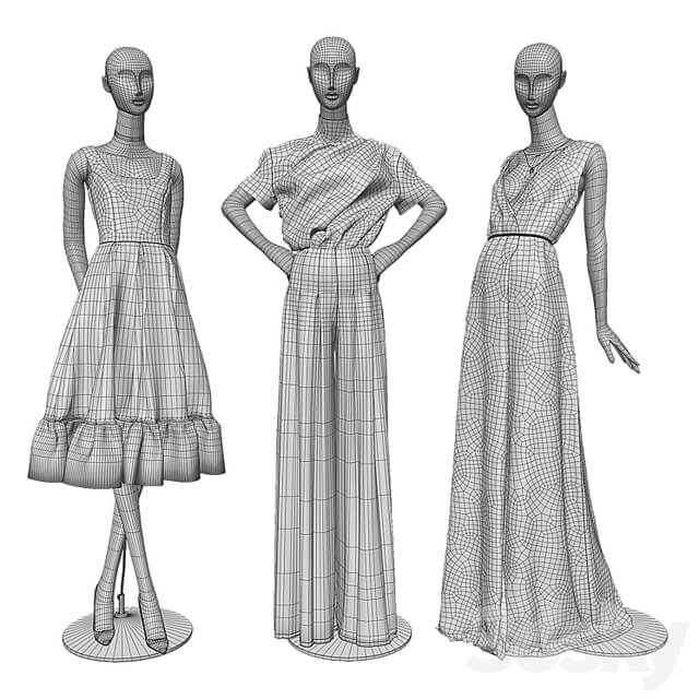 Women&#39;s clothing on mannequins