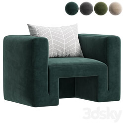 Matra Deep Teal Velvet Lounge Armchair By CB2 