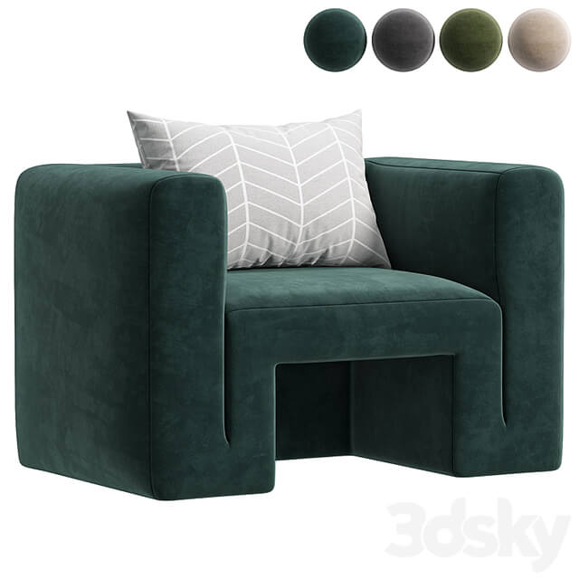 Matra Deep Teal Velvet Lounge Armchair By CB2