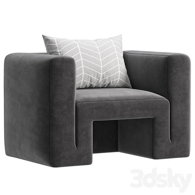 Matra Deep Teal Velvet Lounge Armchair By CB2