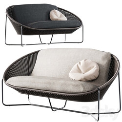 Morocco Graphite Oval Loveseat Crate and Barrel 
