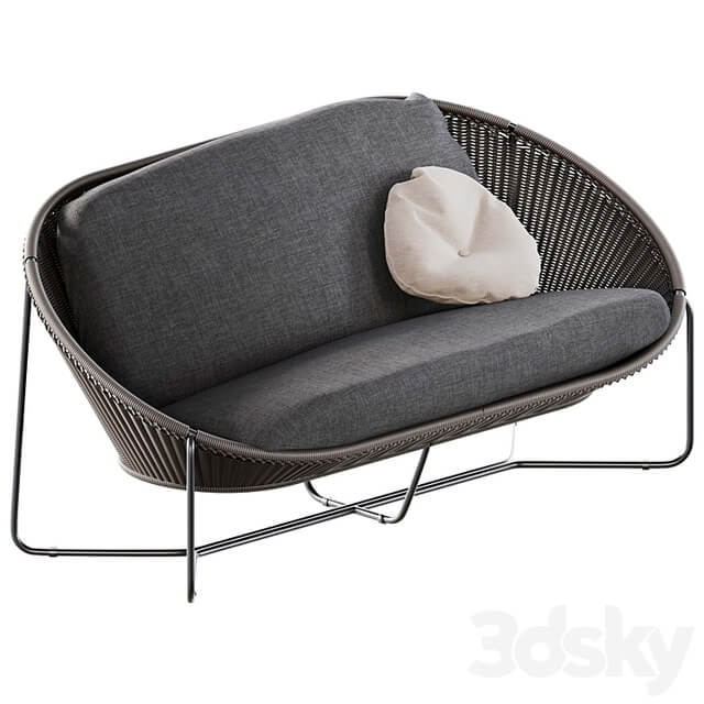 Morocco Graphite Oval Loveseat Crate and Barrel