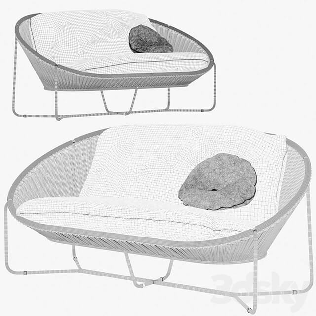 Morocco Graphite Oval Loveseat Crate and Barrel