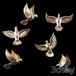 Homary 6 Pieces Set Flocking Birds 
