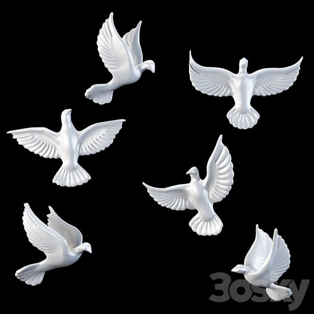 Homary 6 Pieces Set Flocking Birds