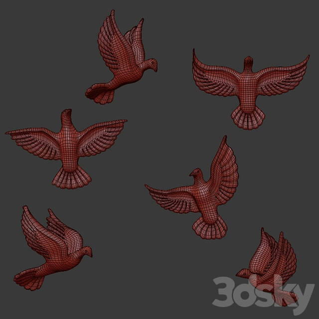 Homary 6 Pieces Set Flocking Birds