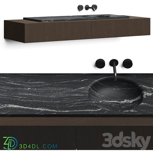 Boffi Floe Stone Encased Washbasin & Salvatori Spaghetti