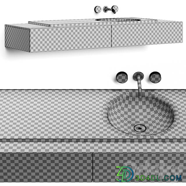 Boffi Floe Stone Encased Washbasin & Salvatori Spaghetti