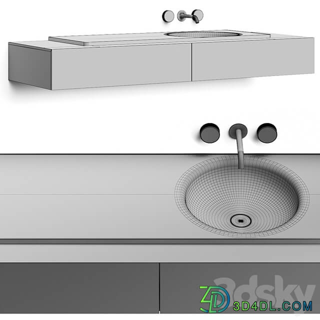 Boffi Floe Stone Encased Washbasin & Salvatori Spaghetti