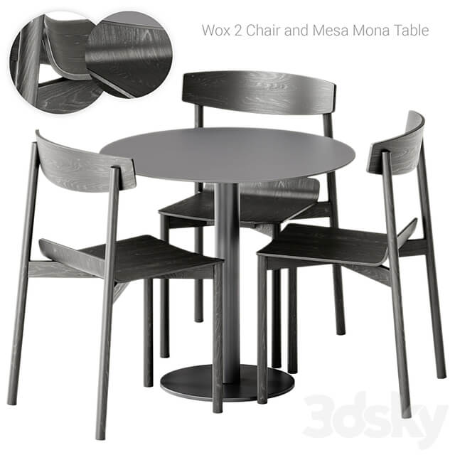 Wox 2 Wood Chair by Artu and Mesa Mona Table by Diabla