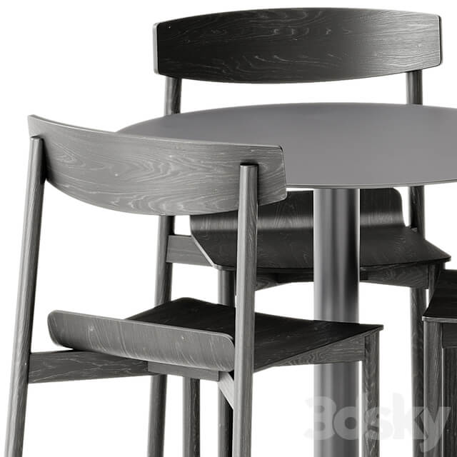 Wox 2 Wood Chair by Artu and Mesa Mona Table by Diabla