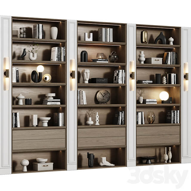Neoclassical modular shelving unit 01