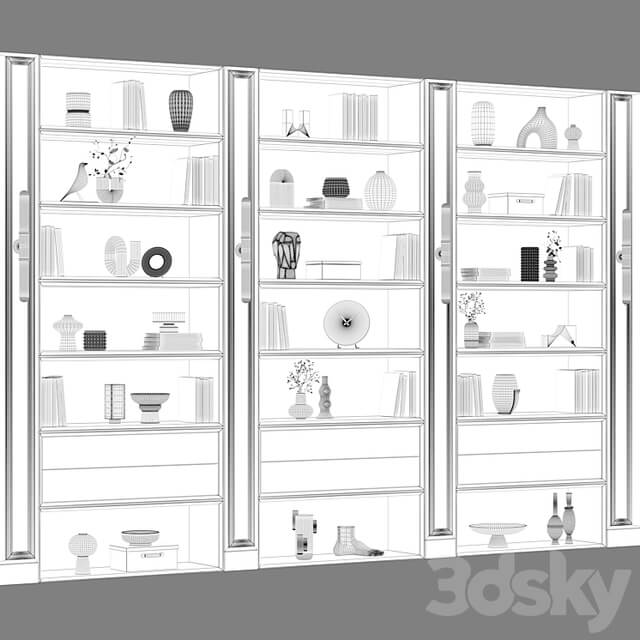 Neoclassical modular shelving unit 01