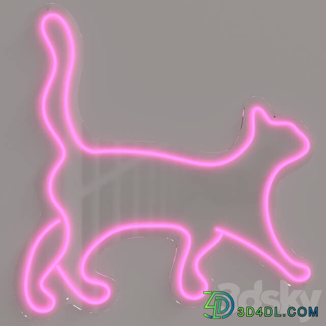 Set of neon lights Cats 02