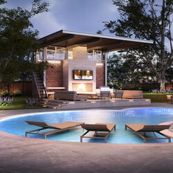 3D Outdoor Resort Model 3dsmax  