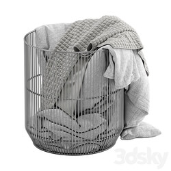 Westelm Metal basket with blanket 