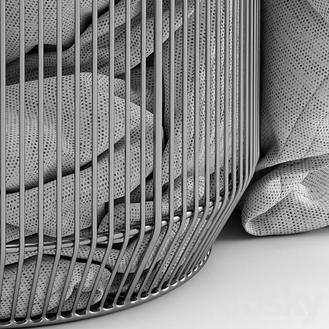 Westelm Metal basket with blanket