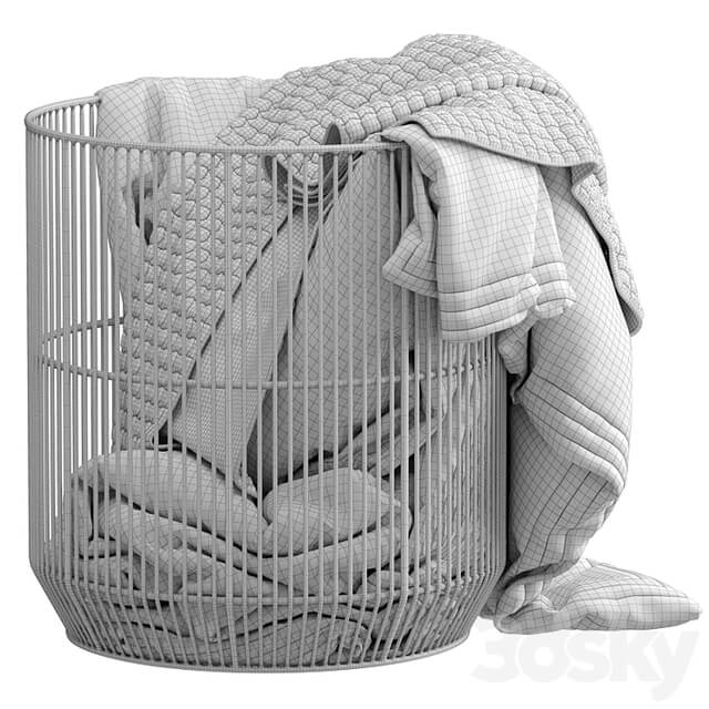 Westelm Metal basket with blanket