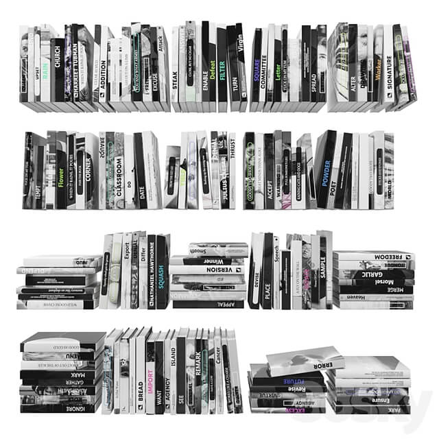 Set of books gray 1 02
