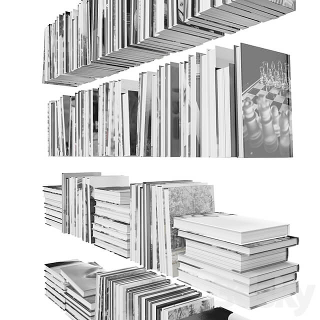 Set of books gray 1 02