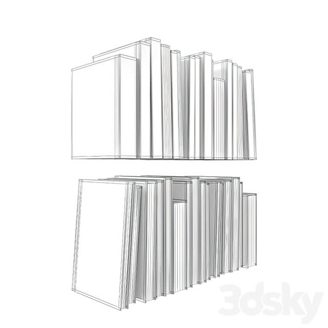 Set of books gray 1 02