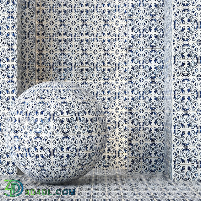 Moroccan Tile Texture 4K Seamless 4 Color