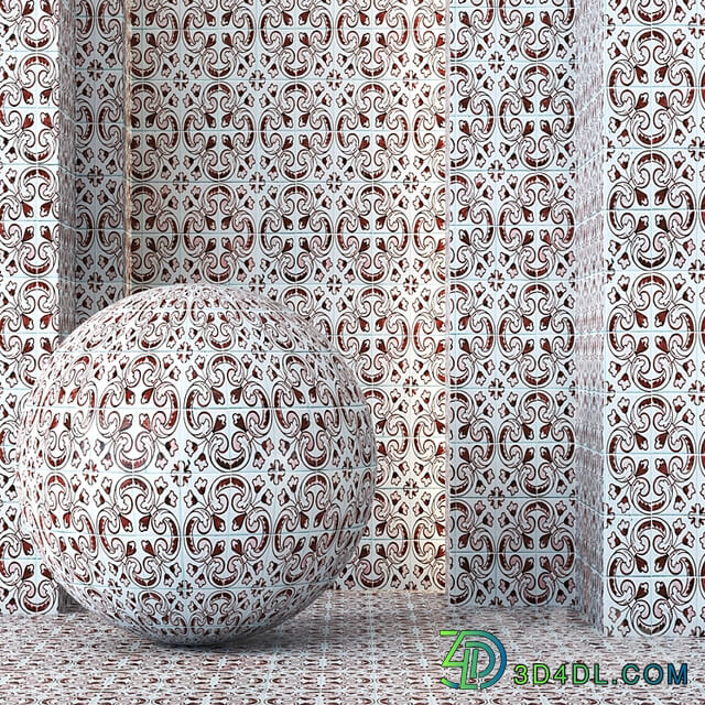 Moroccan Tile Texture 4K Seamless 4 Color