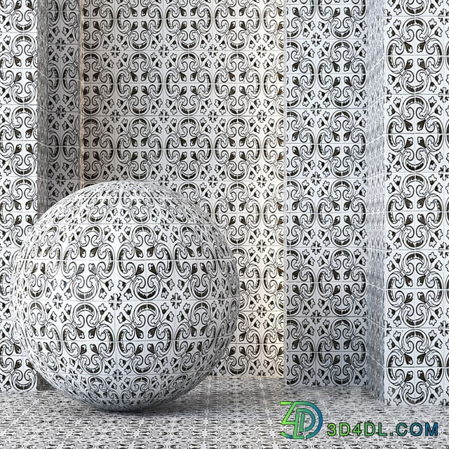 Moroccan Tile Texture 4K Seamless 4 Color