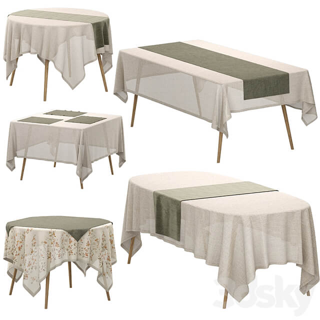 Set of linen tablecloths