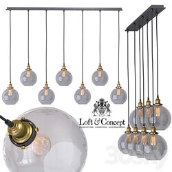 Suspension Loft Clear Glass Sphere Cloche 7 Pendant light 3D Models 