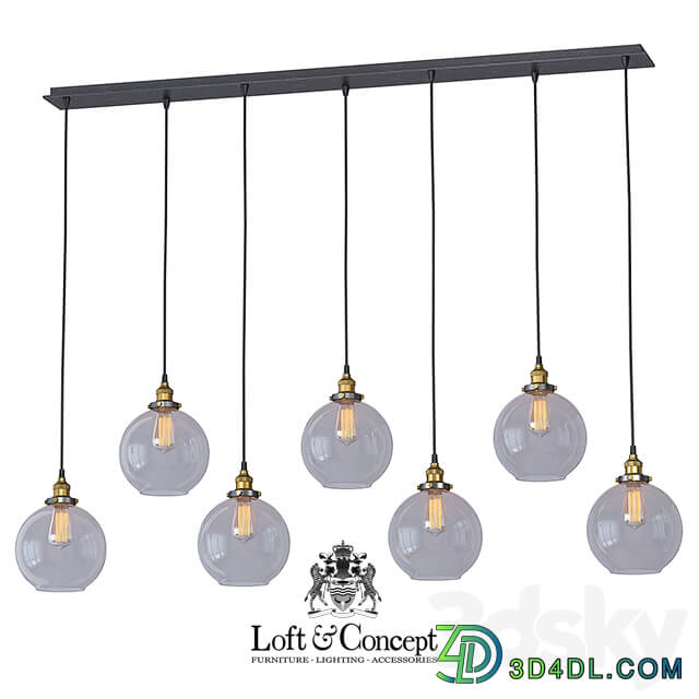Suspension Loft Clear Glass Sphere Cloche 7 Pendant light 3D Models