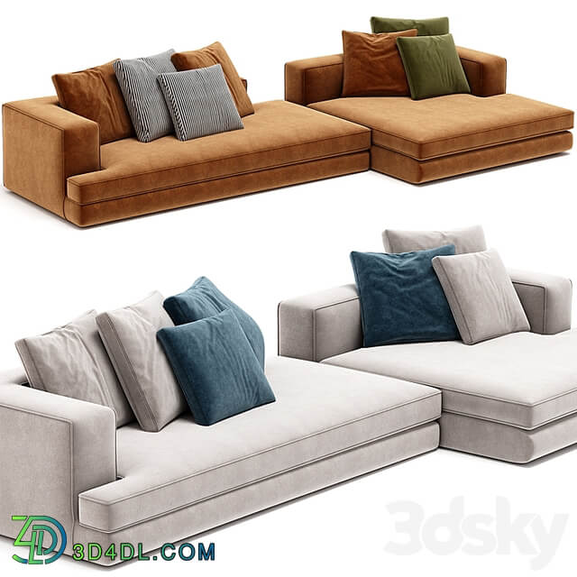 ARBITER Sofa with chaise longue By Maxalto