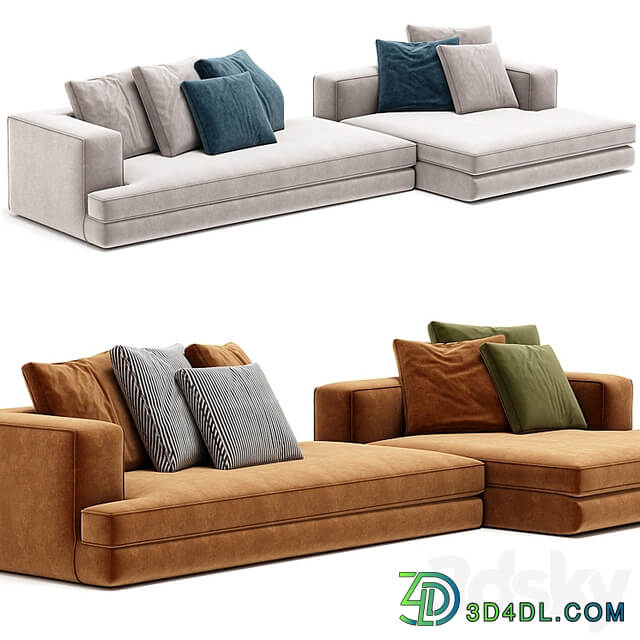 ARBITER Sofa with chaise longue By Maxalto