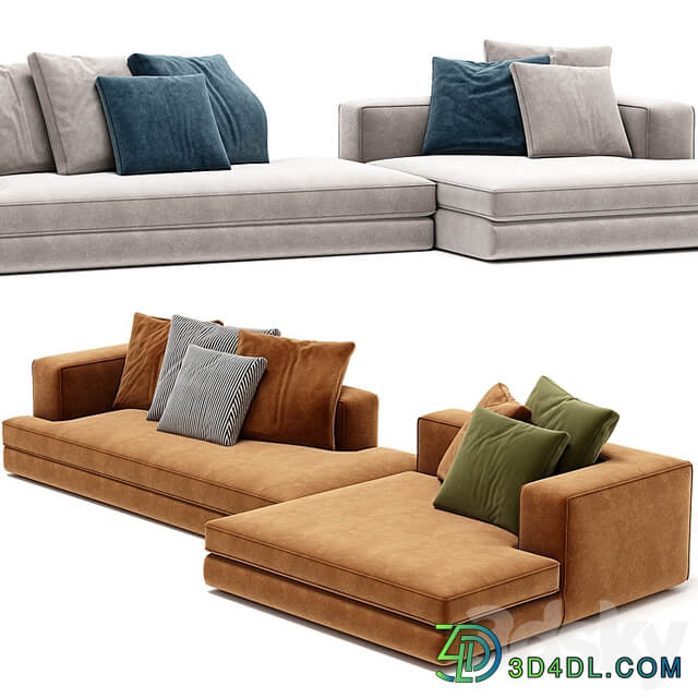 ARBITER Sofa with chaise longue By Maxalto
