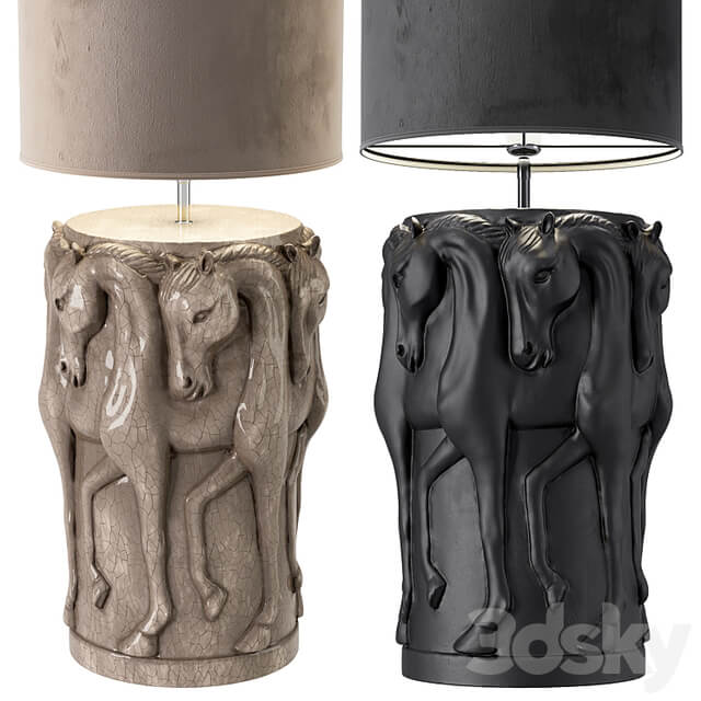 ADAMSBRO LAMP STAND DANCING HORSES