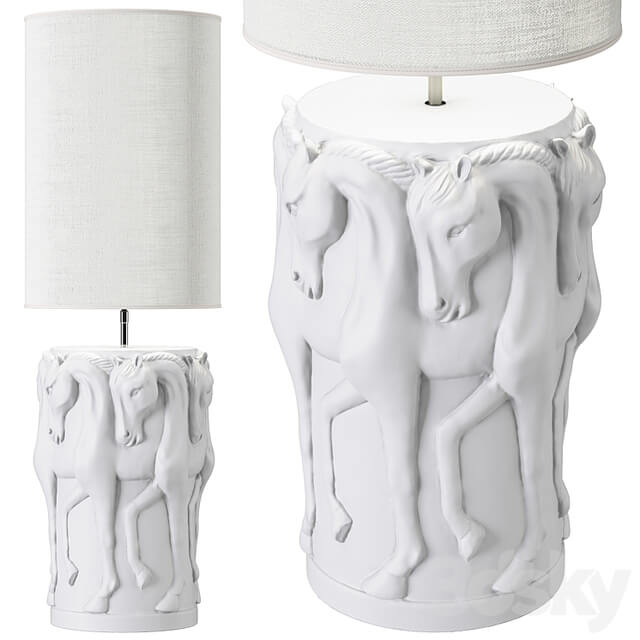 ADAMSBRO LAMP STAND DANCING HORSES