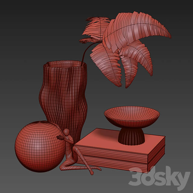 Vase and Plant Decorative Set &small sculpture