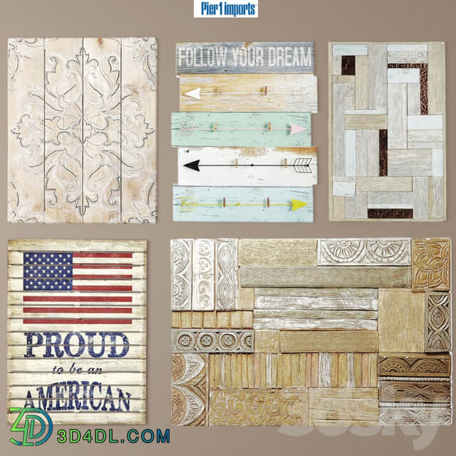 Decor. Boards. Paintings. Kit. Panel carving carved decor wall decor plank panel wooden decor boards wooden wall panel slats 3D Models
