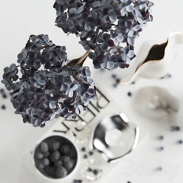 Decorative set with hydrangea 02