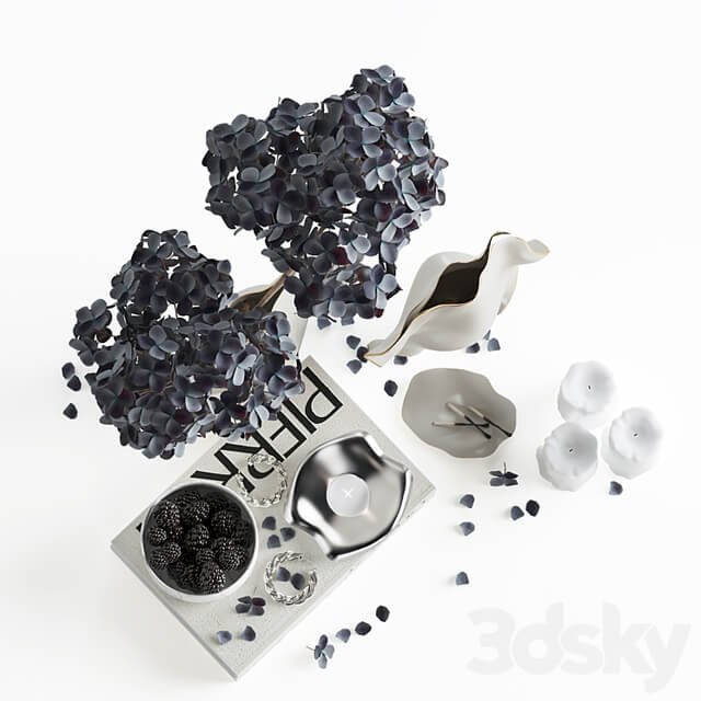 Decorative set with hydrangea 02
