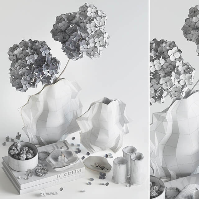Decorative set with hydrangea 02