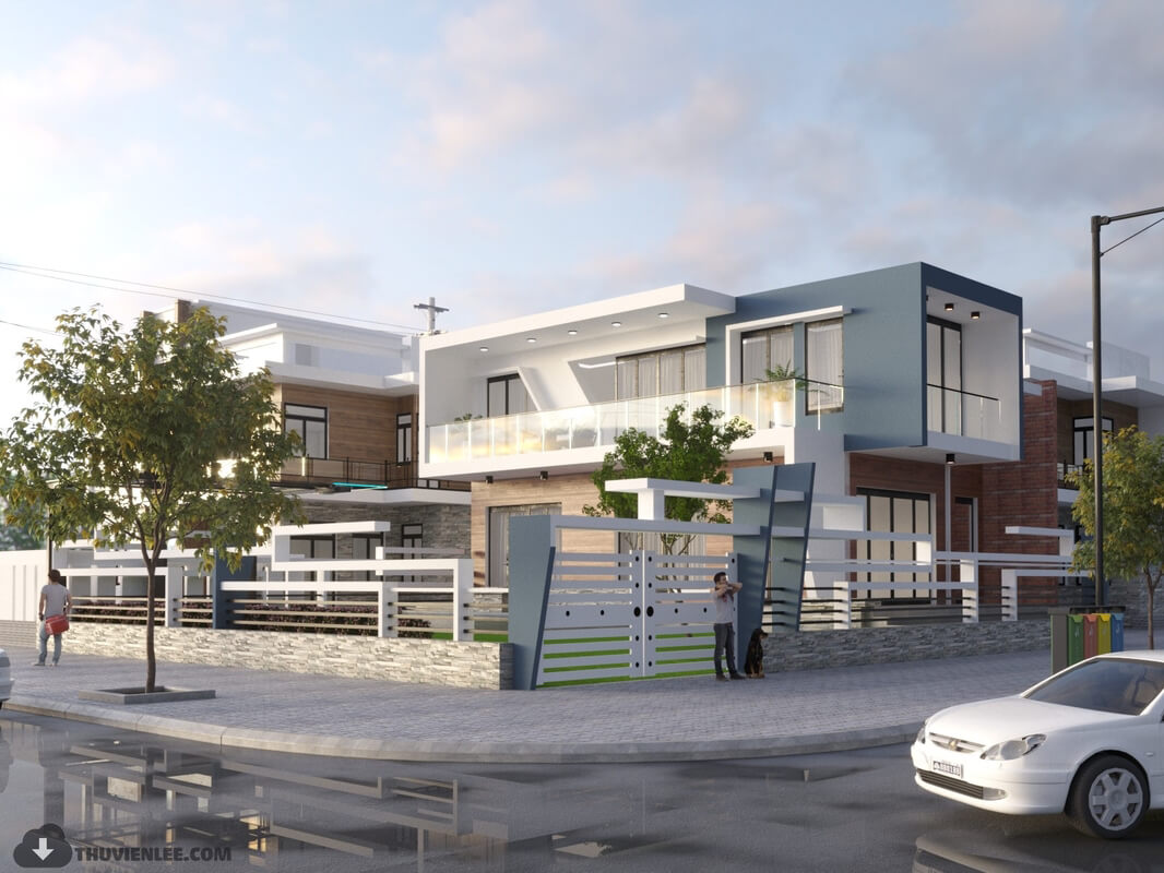 3D Exterior House 5 Scene Model 3dsmax By Huy Hieu Lee