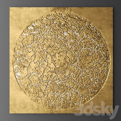 Decor for wall. Panel. luxury wall decor painting gold wall decoration panel abstraction sun Other decorative objects 3D Models 