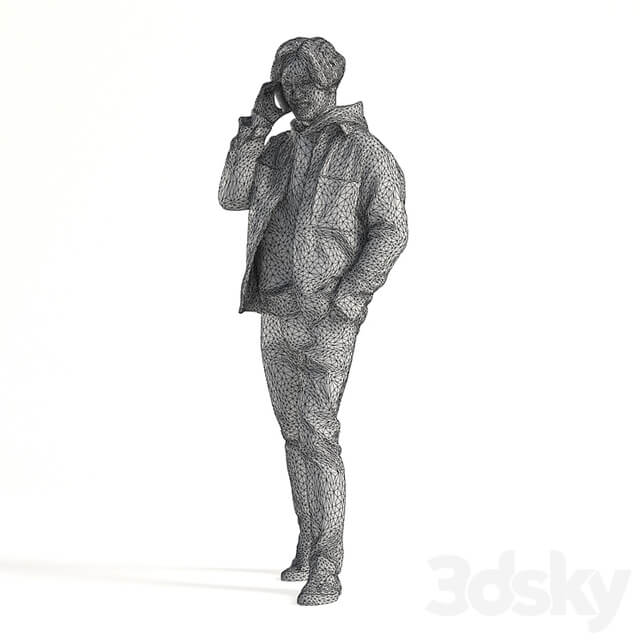 Chris 2353 Man Walking with Phone