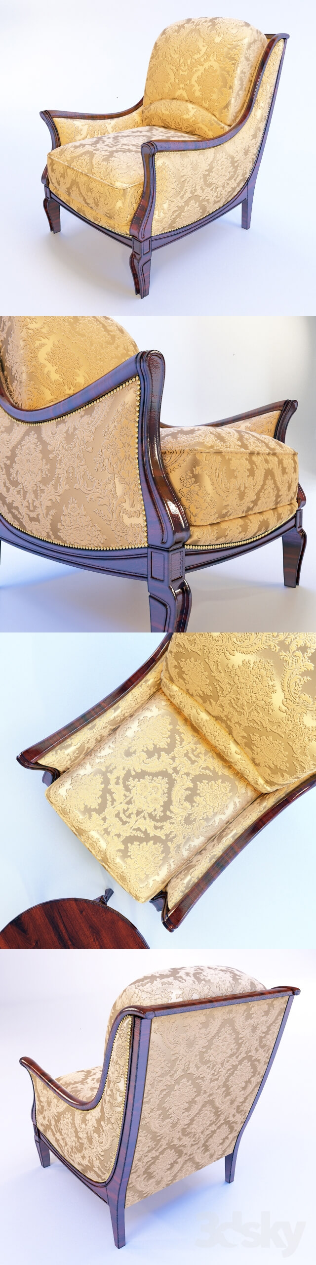 Classic armchair with a table.