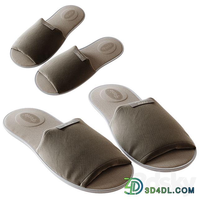 Slippers and bath mat