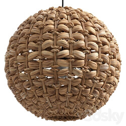 Woven Pendant Lamp Brown SIWAZE 
