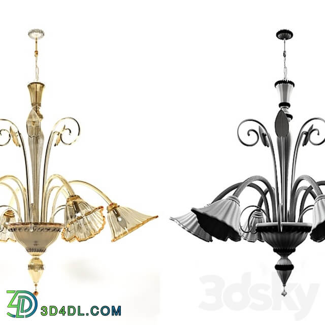 Chandelier San Marco 6 l factory Voltolina. Pendant light 3D Models