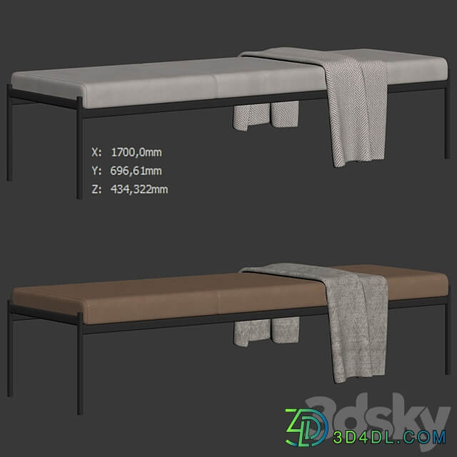 Triple bench Kiki by Artek